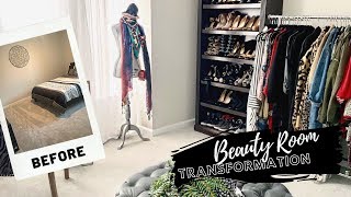 BEAUTY ROOM TRANSFORMATION|Turn empty room into home office and walk in closet- Ashleykeikollections