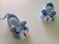 ZAPATITOS DE RATON A CROCHET O GANCHILLO - PASO A PASO -TODAS LAS TALLAS