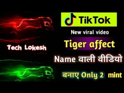 Tik Tok Name Art Animation | Tiger ke sath name wali video kaise banaye | tiktok 3d name art technical writing