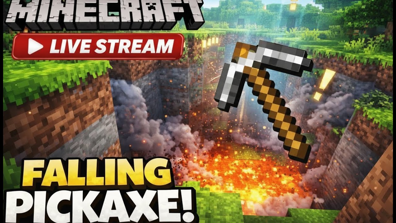 🔴Falling pickaxe #minecraft #viral #live  #gaming #satisfying