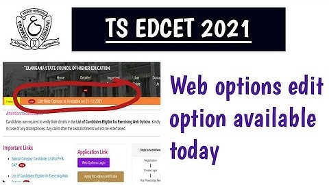 Ts Edcet Web options edit option ||Edit option ||TS EDCET 2021.