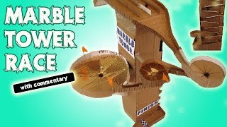 Marble Tower Run | Marble Race Tournament | DIY Cardboard Marble Track