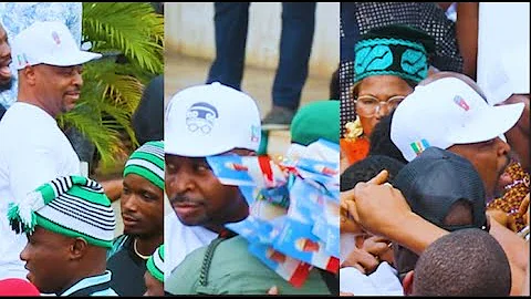 See The Moment Mc Oluomo Struggles Amidst The Crowd Just To See  Tinubu