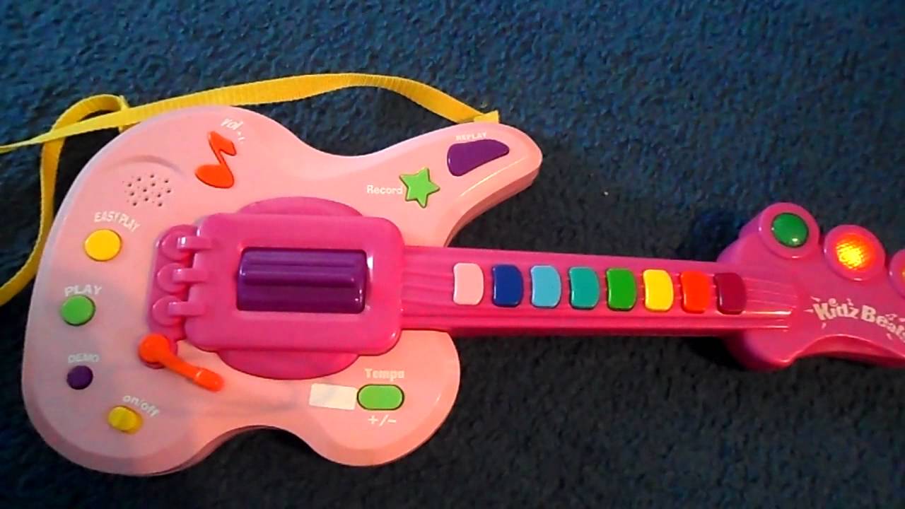 AMAZING VTECH KIDZ BEATS TOY ELECTRIC PINK GUITAR BUILT IN DRUMS AND