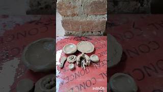 🌺Diya Miniature Kitchen set with clay ||#creativeclayideas #kitchenset #art #clay