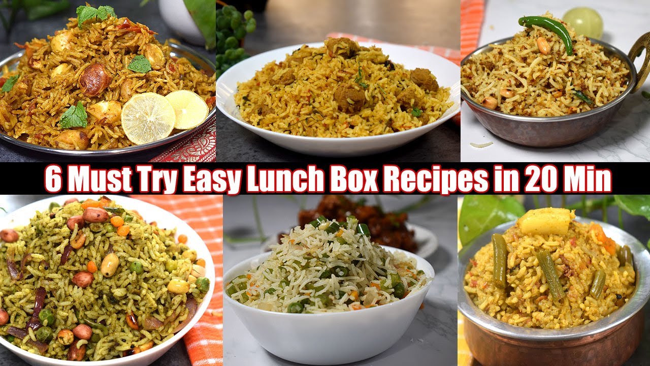எளிமையான 6 வகை 👌🔥உடனடி லஞ்ச் பாக்ஸ் ரெசிப்பீஸ் குழந்தைகள் பெரியவர்களுக்கான-6 Easy Lunch Box Recipe