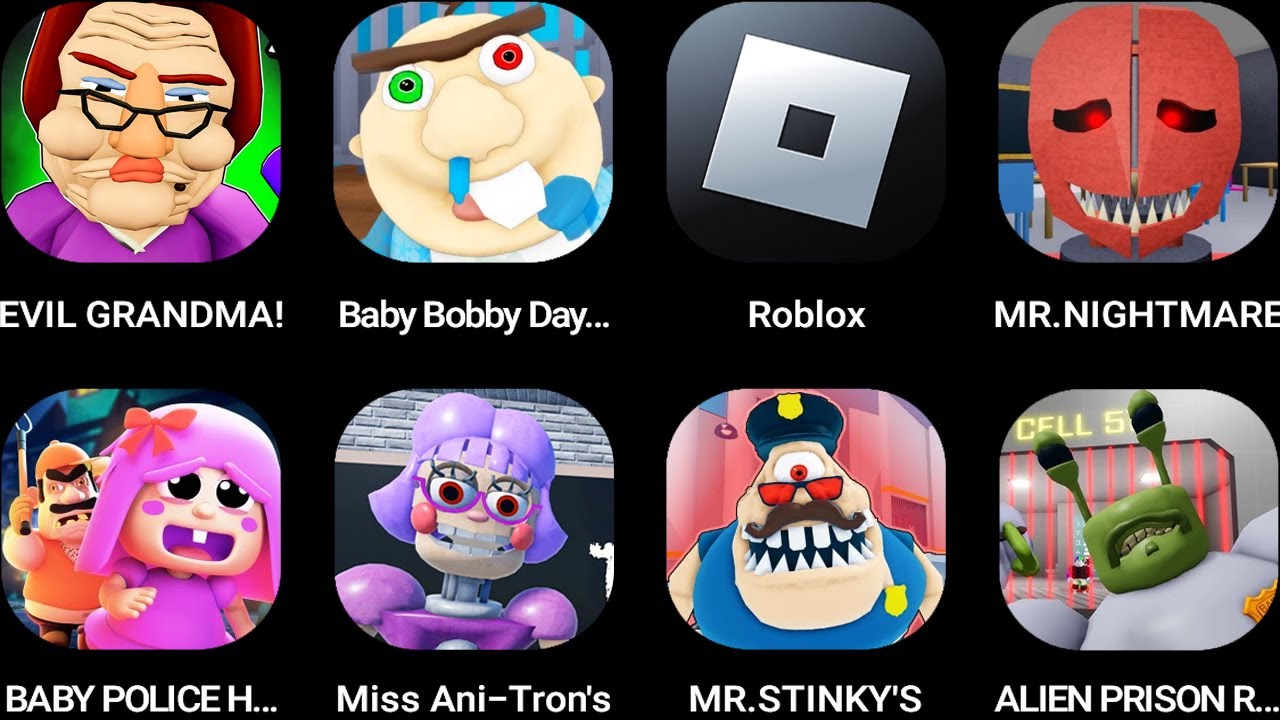 EVIL GRANDMA,Baby Bobby Daycare,Roblox,MR. NIGHTMARE,BABY POLLY HOUSE,Escape Miss Ani-Tron's...
