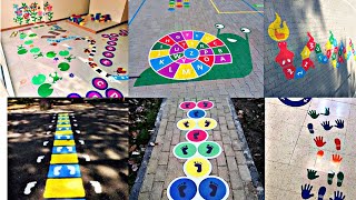 Preschool decoration ideas/ kids learning sensory path/playground marking games for kids #playground screenshot 4
