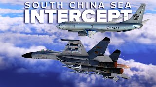 Chinese J-11 Fighters Intercepted US P-8 Poseidon Over The South China Sea | DCS World