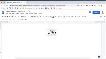 Typing Square Roots in Google Docs