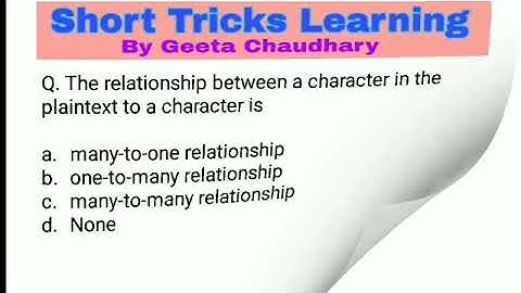 Mcqs on cryptography in computer network security |part-5| Geeta Chaudhary