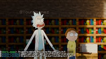 Rick and Morty have a Cave Fight in Minecraft