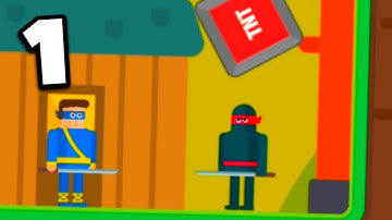 Mr. Ninja : Slicey Puzzle - Gameplay Walktrough Part 1 - Slicy Enemies (iOS, Android)