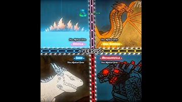 Godzilla vs King Ghidorah vs Shimo vs Mechagodzilla