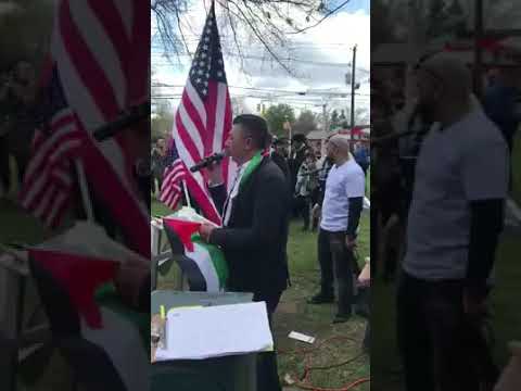 رفع العلم الفلسطيني في نيوجيرسي عمر العبدلات