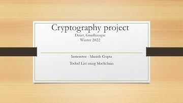 Cryptography Project | Todo List application using blockchain