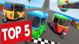 TOP-5 Tuk Tuk Rickshaw Driving | Impossible Mega Ramp Stunts 3D 2021 screenshot 2