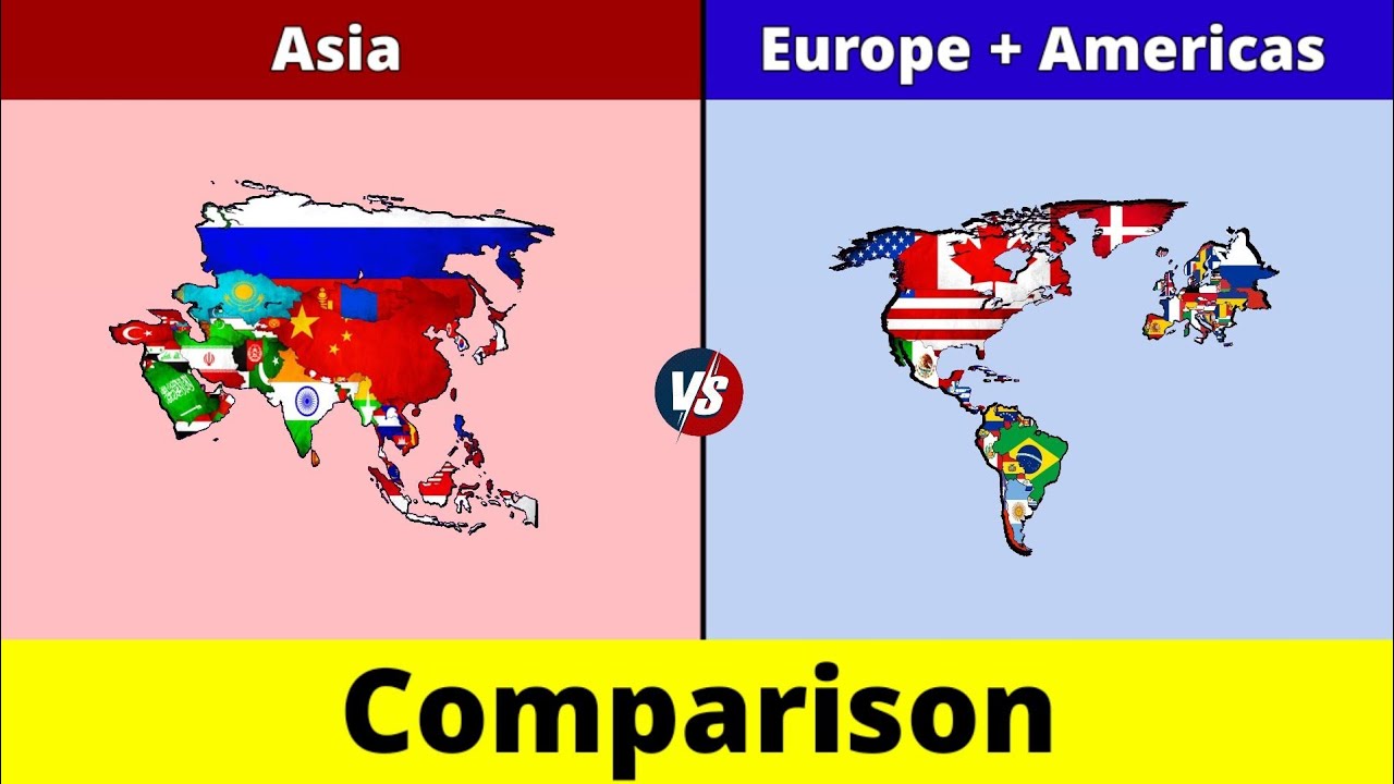 Asia vs Europe+Americas | Europe+Americas vs Asia | Asia | Europe+Americas | Comparison | Data Duck