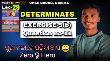 EXERCISE-5b//Questionsno-11//Determinant class12//Lec-29/chse Odisha/by bachan sir
