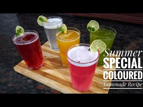 easy-lemonade-recipe-in-malayalam-|-5-different-colour-lemonade-drinks