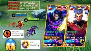 Yuzuke Meets iNSECTiON in Ranked GAME! | Top Global Alucard and Chou Connection!! 🔥 | KEWL x TRH! 😱