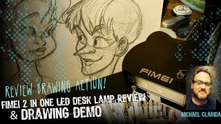 Fimei 2 in one LED desk lamp review and drawing demo