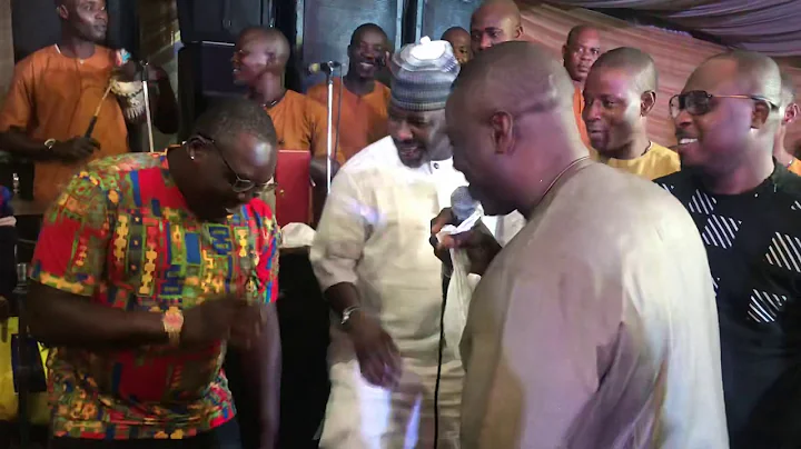 Igwe Aderemi Aluko on stage with King K1 Deultimate. @ Yinka Qpuadri @60th Birthday.