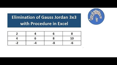 Elimination of Gauss Jordan 3x3 with Procedure in Excel