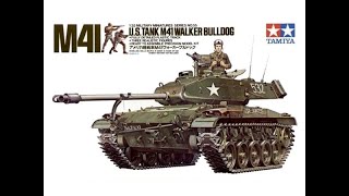 Tamiya 1/35 M41 Walker Bulldog U.S. Tank..Plastic Kit Build & Review.