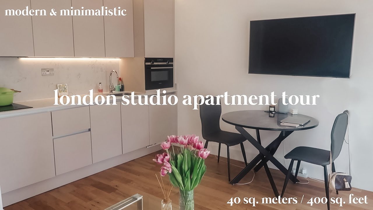 LONDON STUDIO APARTMENT TOUR: modern & minimalist 40 m² / 400 ft² ...