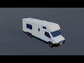 Camping starter pack - Camper van &amp; bike - Low poly, game ready - free