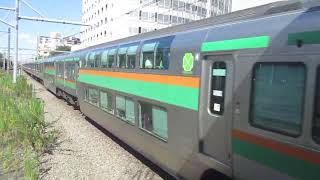 【高崎～熱海間各駅停車】東海道線普通小田原行きE231系近郊型U-585編成(機器更新車)10両+E233系3000番台U227編成5両　川崎駅到着