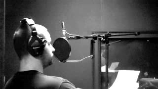 Michael Centrone of DEHUMANIZED recording vocals for "Set in Stone"
