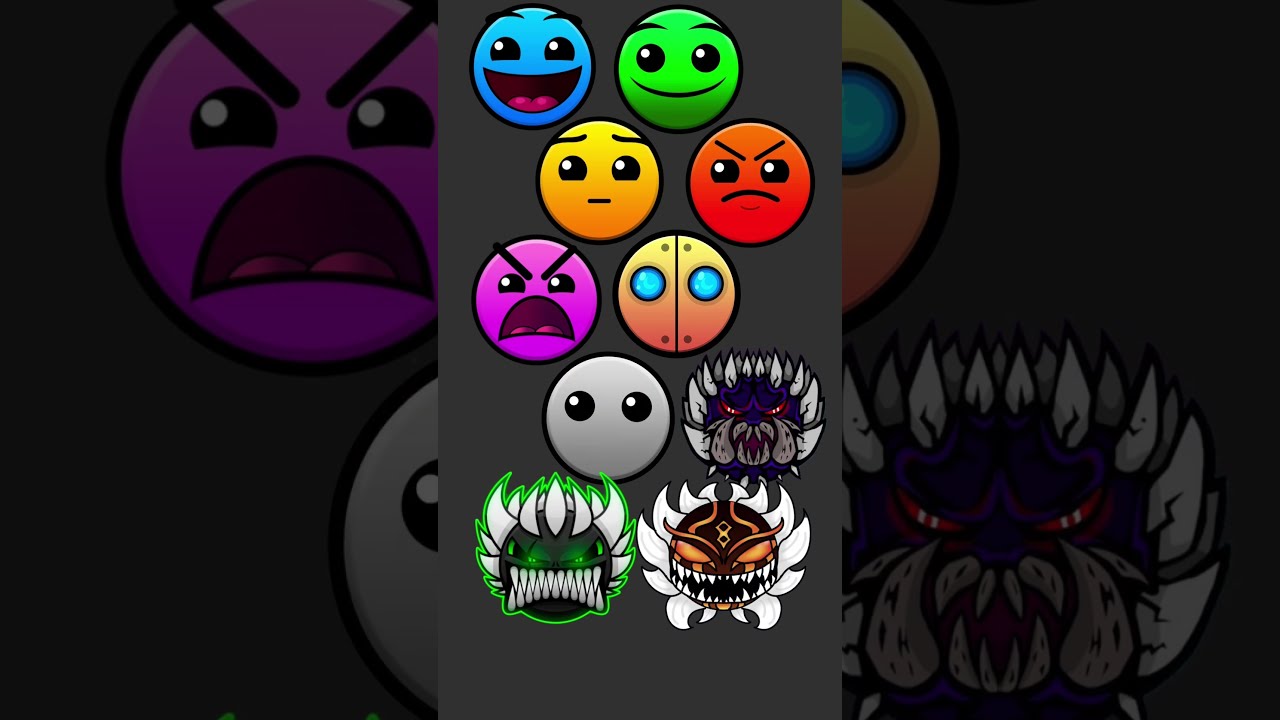 Geometry Dash Difficulty Face Names Art Version Geometrydash
