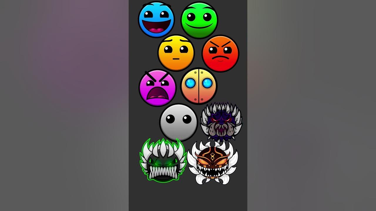 Geometry Dash Difficulty Face Names: Art Version! #geometrydash #art