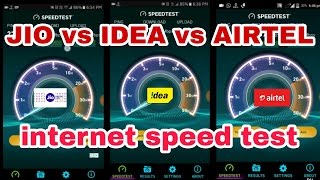 Airtel vs Jio vs Idea internet speed test || ookla speed test by airtel jio idea