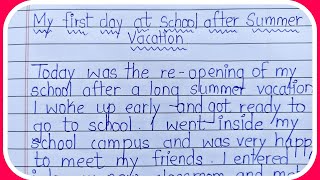 first day of school after summer vacation | essay on first day of school after summer vacation