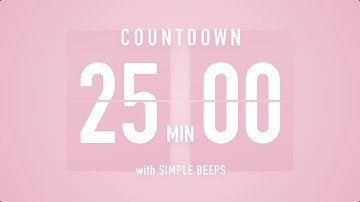 25 Minute Countdown Timer 🌸 Flip Clock with Simple Beeps 🔔
