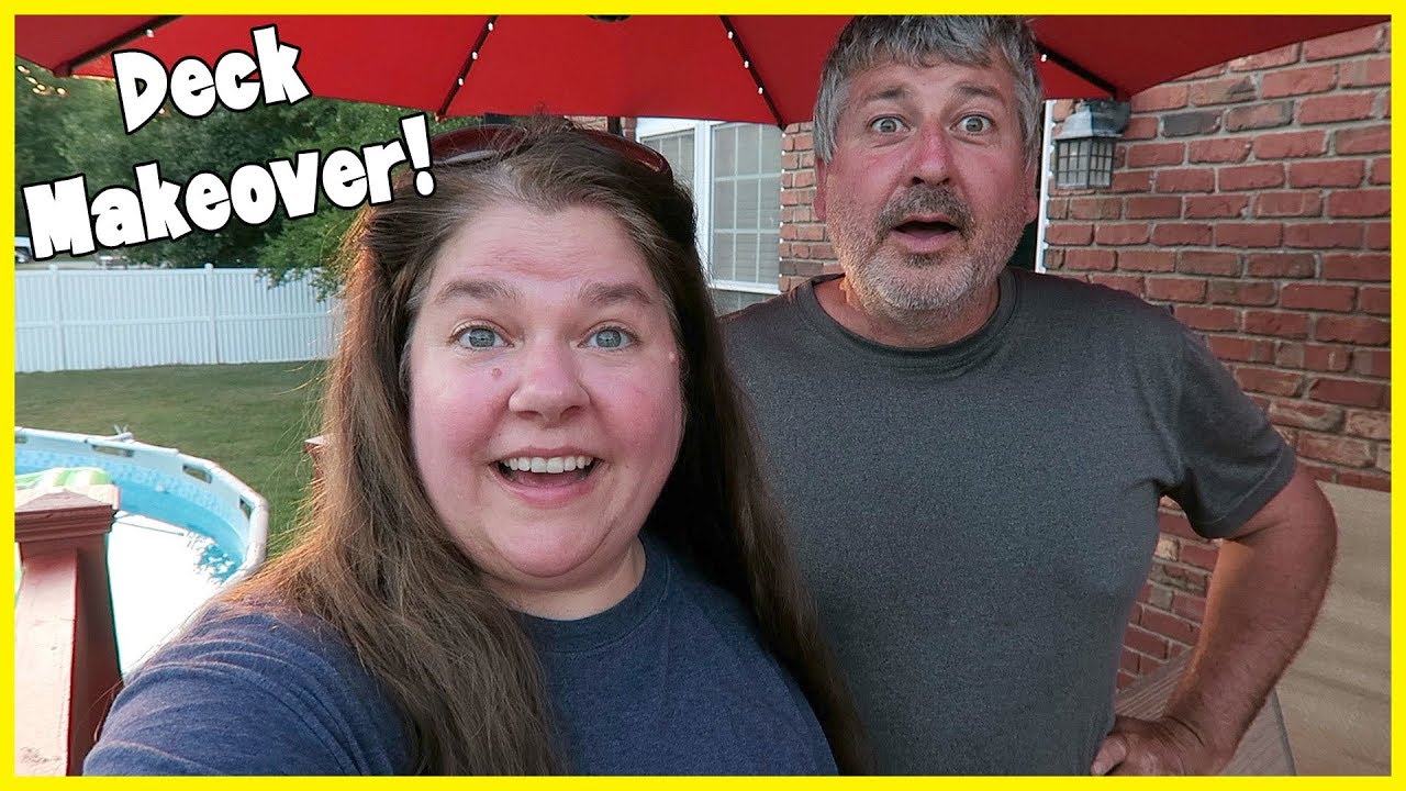BACKYARD DECK MAKEOVER REVEAL! - YouTube