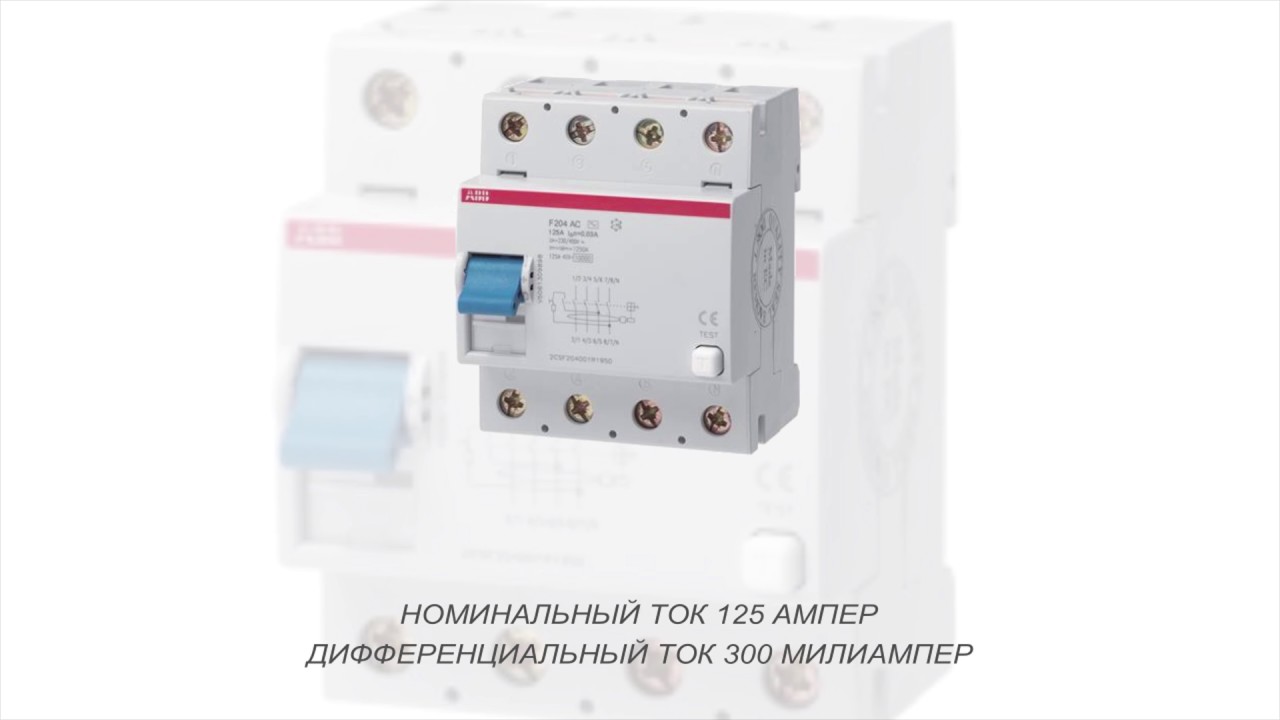 ABB F204 AC-125/0,3 Дифференциальный выключатель (2CSF204001R3950 ...