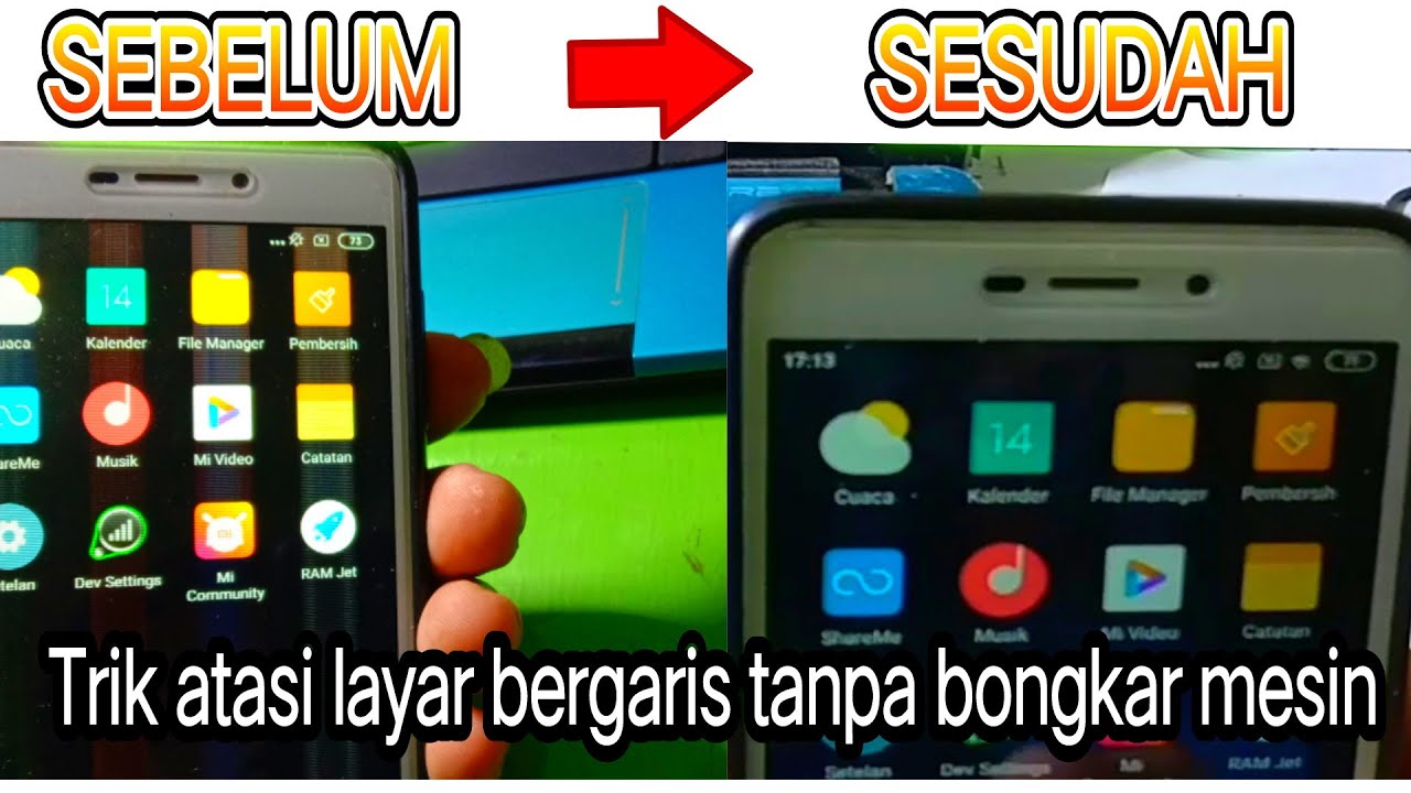 Cara perbaiki layar lcd bergaris tanpa bongkar mesin 