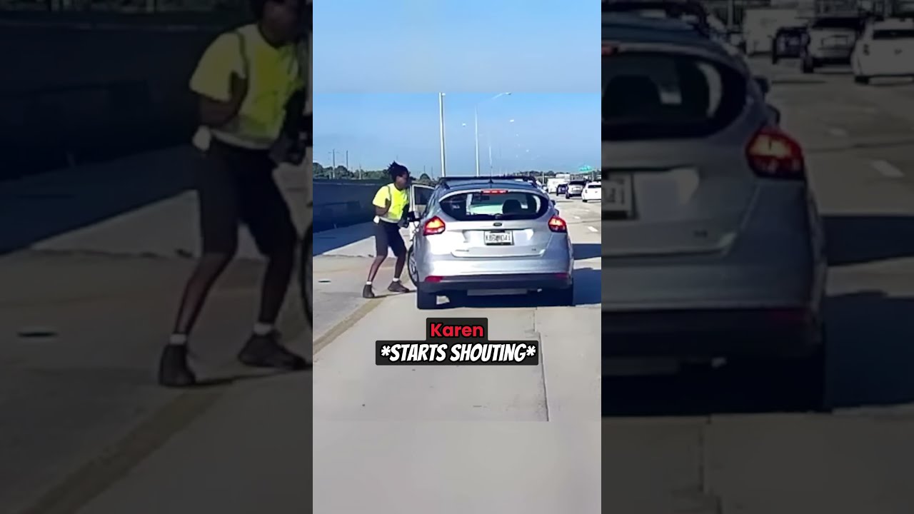Karen Gets Instant Karma For Road Raging Wrong Guy #shorts