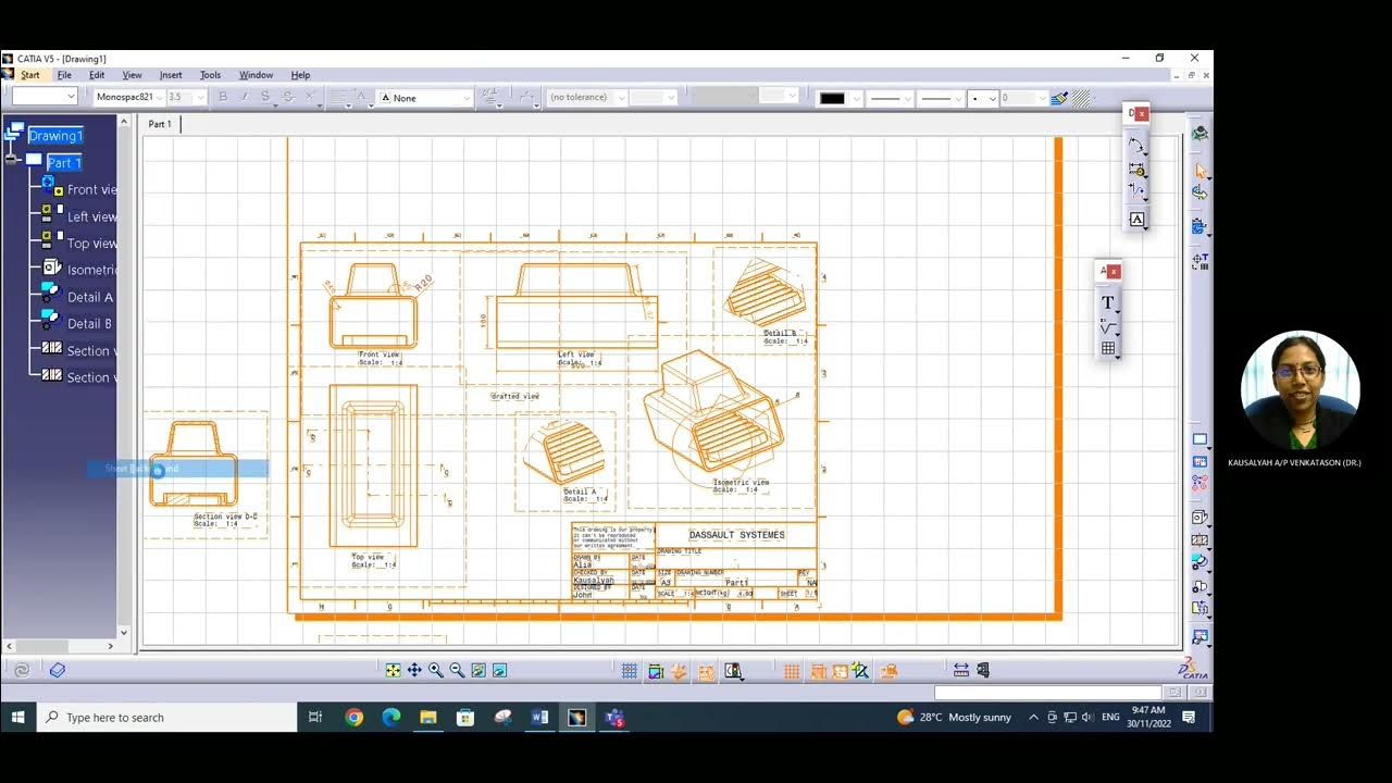 CATIA Resizing Sheet Size in Drafting 05012023 YouTube