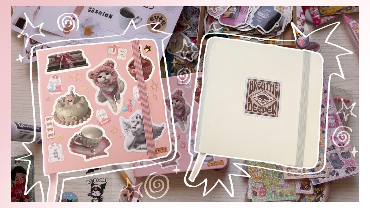 Ооочень долго оформляю маленькие скетчбуки: обложка+ форзац