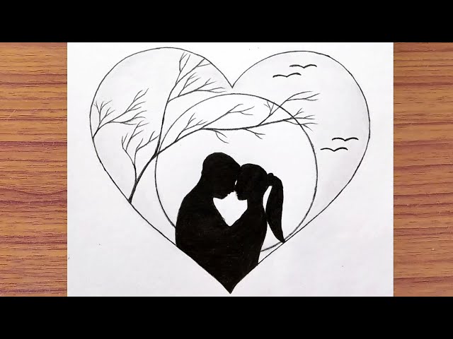Couple kissing valentine sketch for your design Vector Image