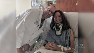 Elite pro cyclist battles back after breaking her neck