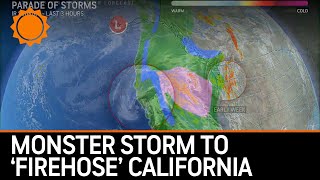 Monster Pacific Storm to 'Firehose' California with Rain, Flooding and Wind