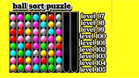 9 level ball sort extra long  puzzle from level 097 to level 105