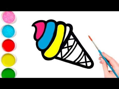Delicious Icecream Drawing, Colouring and Painting For Kids and ...