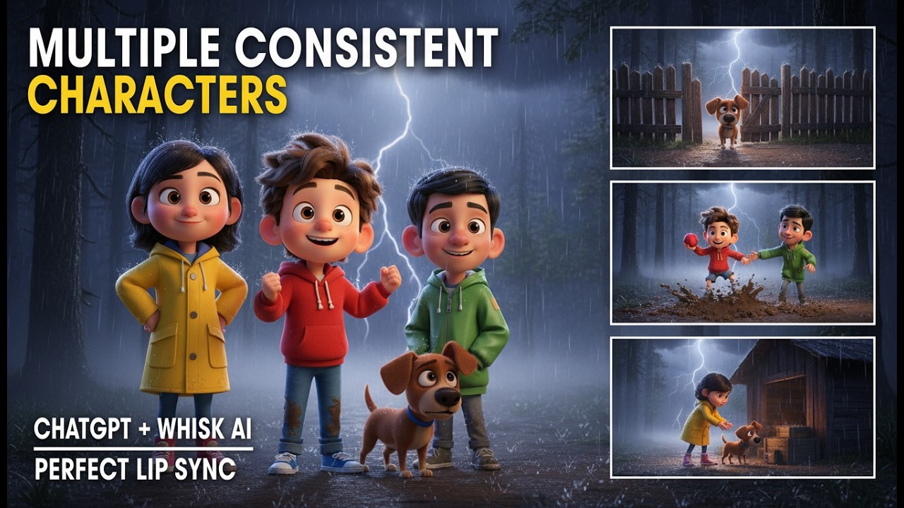 Create AI Animated Stories with MULTIPLE CONSISTENT CHARACTERS (FREE Tools + Perfect Lip Sync)